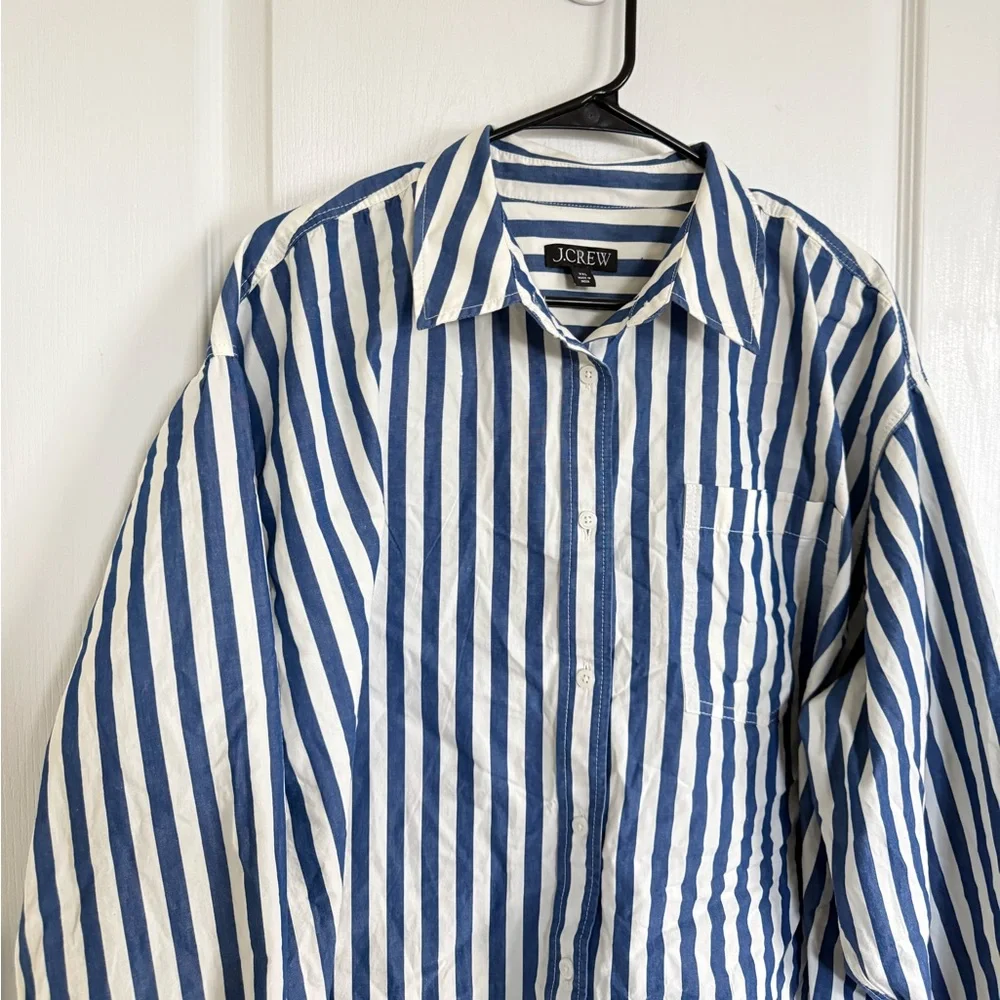 J. Crew Étienne cropped button-up shirt in striped cotton poplin - Picture 3 of 7